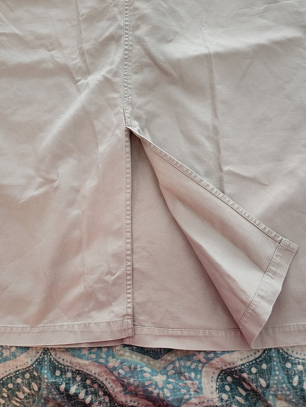 Vintage 90s White Stag Khaki Cotton Midi Skirt Slit Desert Sand Minimalist Y2K - Picture 7 of 9